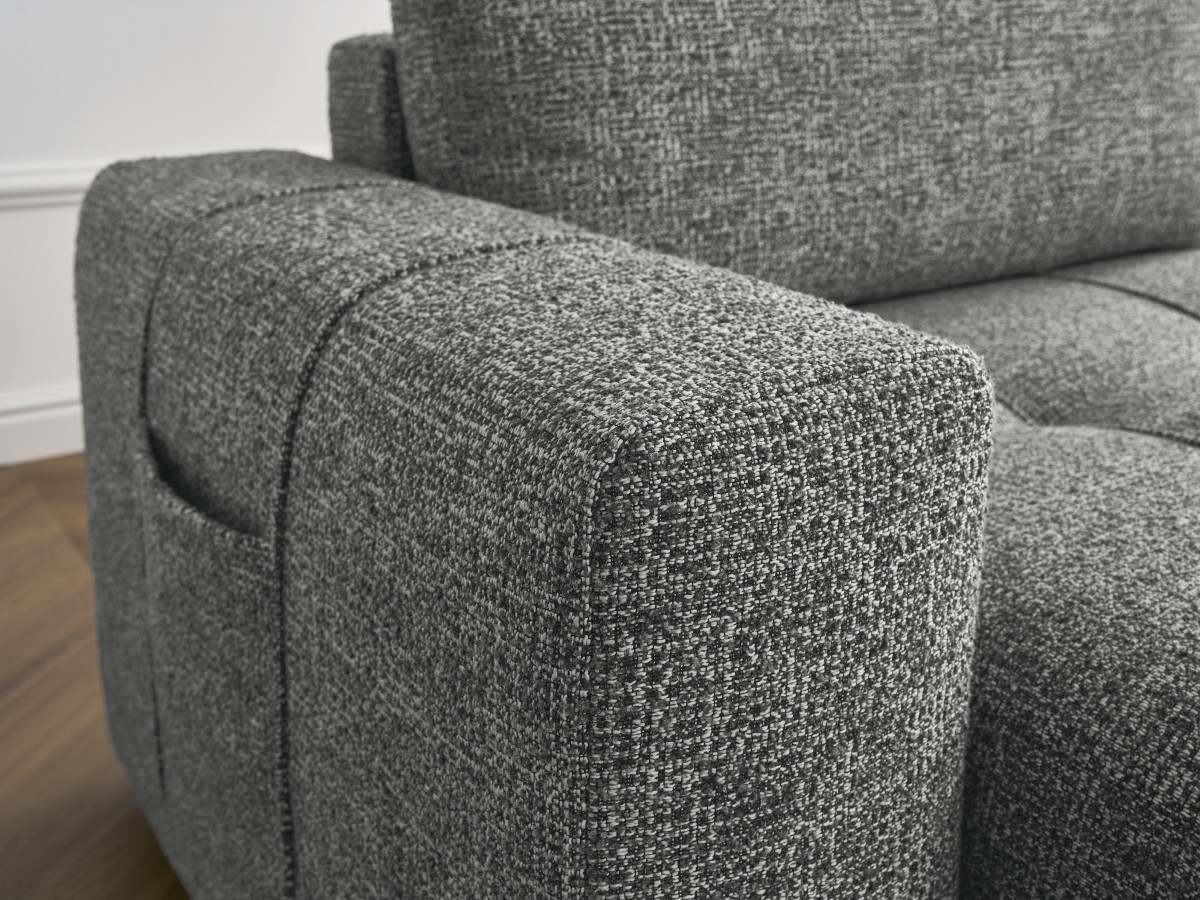 Canapé droit fixe 4 places ARSENE assise profonde tissu chiné
