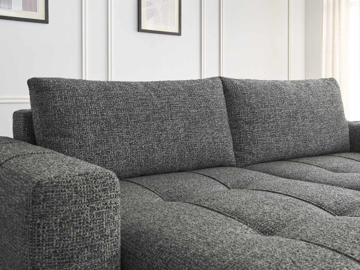 Canapé droit fixe 4 places ARSENE assise profonde tissu chiné