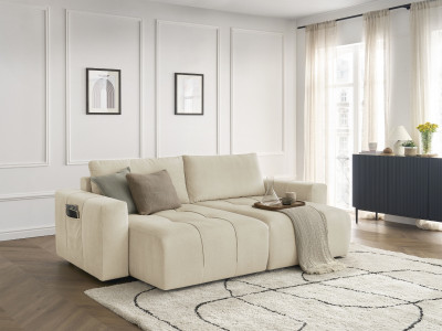 Canapé droit fixe 4 places ARSENE assise profonde velours