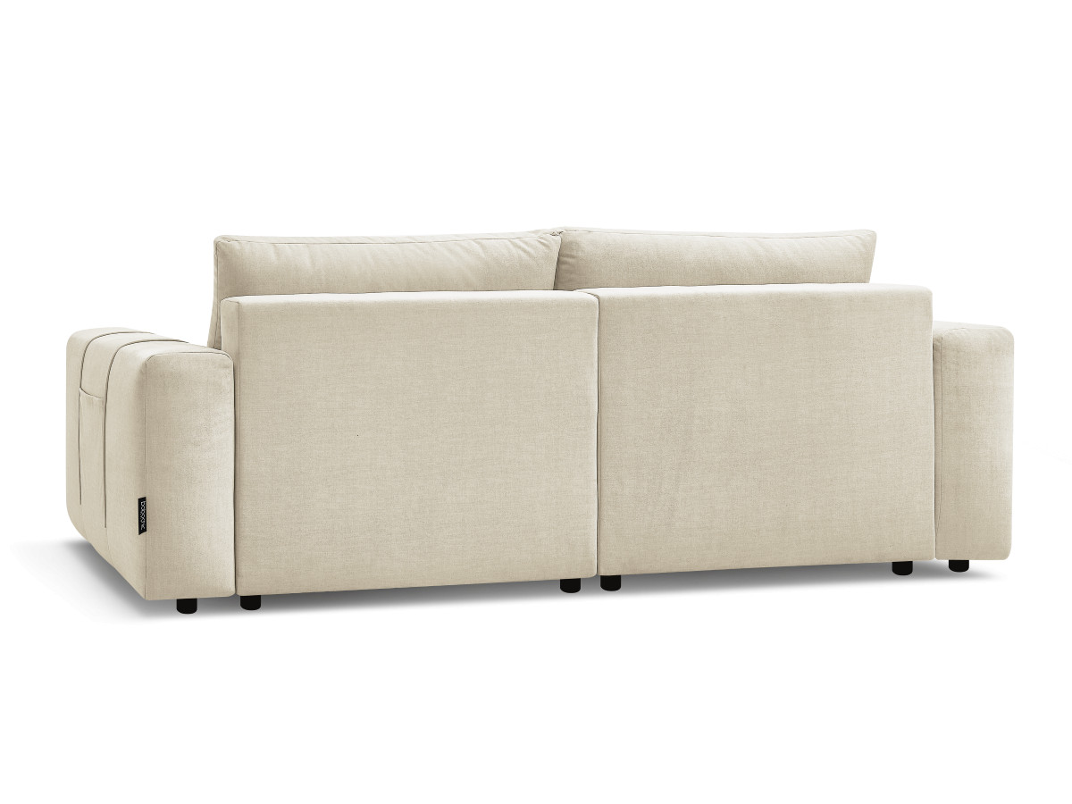 Canapé d'angle fixe EVEREST tissu chiné - Orange - Angle droit - 10 coussins