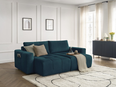 Canapé droit fixe 4 places ARSENE assise profonde velours