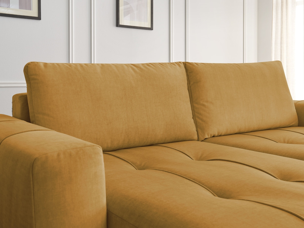 Canapé droit fixe 4 places ARSENE assise profonde velours