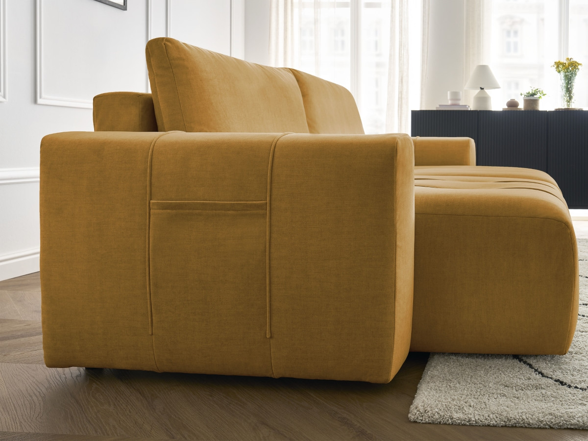 Canapé droit fixe 4 places ARSENE assise profonde velours