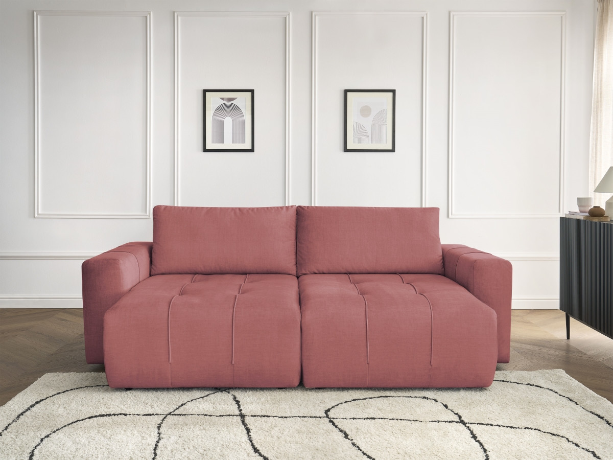 Canapé droit 4 places ARSENE assise profonde velours orange — vue 5