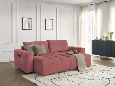 Canapé droit fixe 4 places ARSENE assise profonde velours
