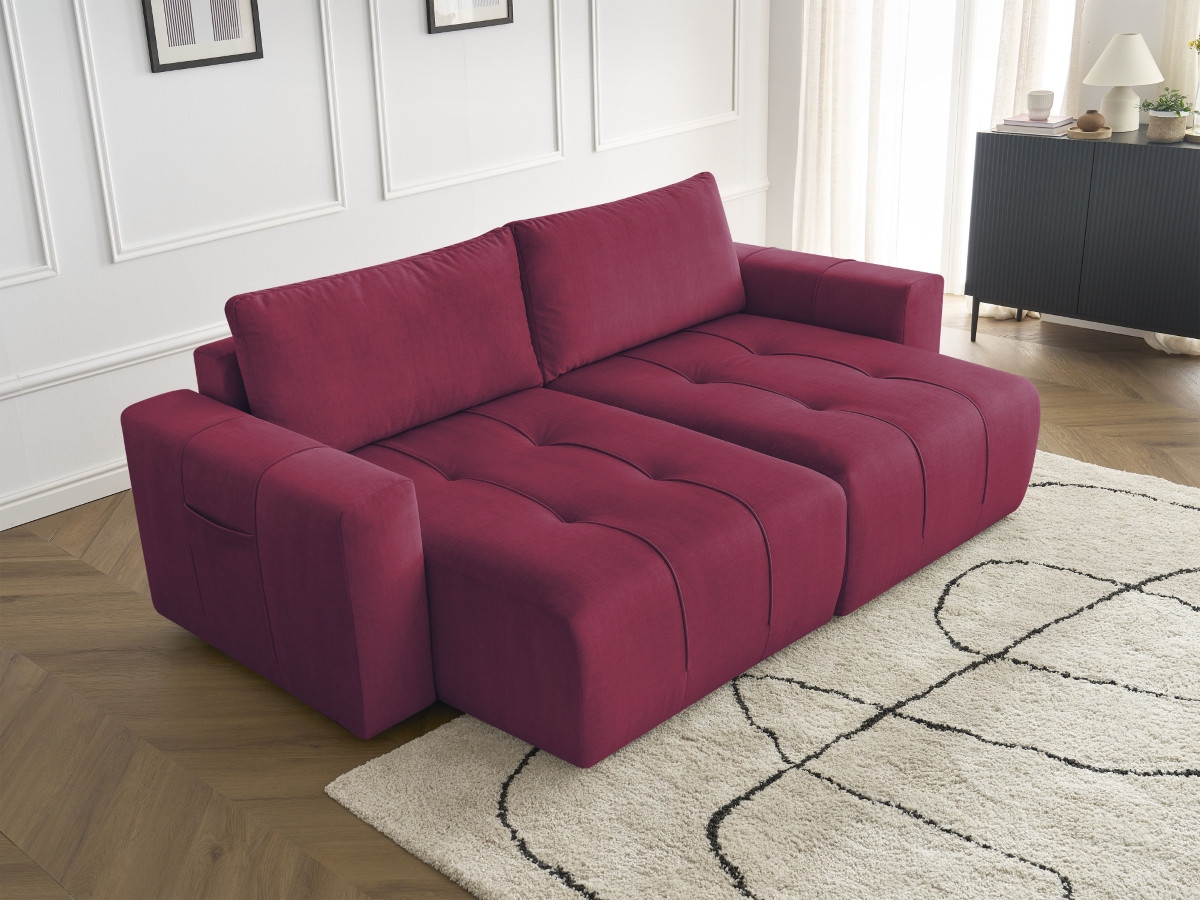 Canapé droit fixe 4 places ARSENE assise profonde velours