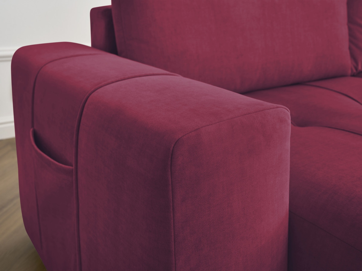 Canapé droit fixe 4 places ARSENE assise profonde velours