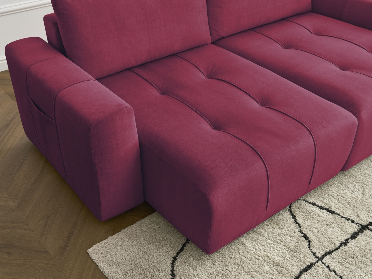 Canapé droit fixe 4 places ARSENE assise profonde velours