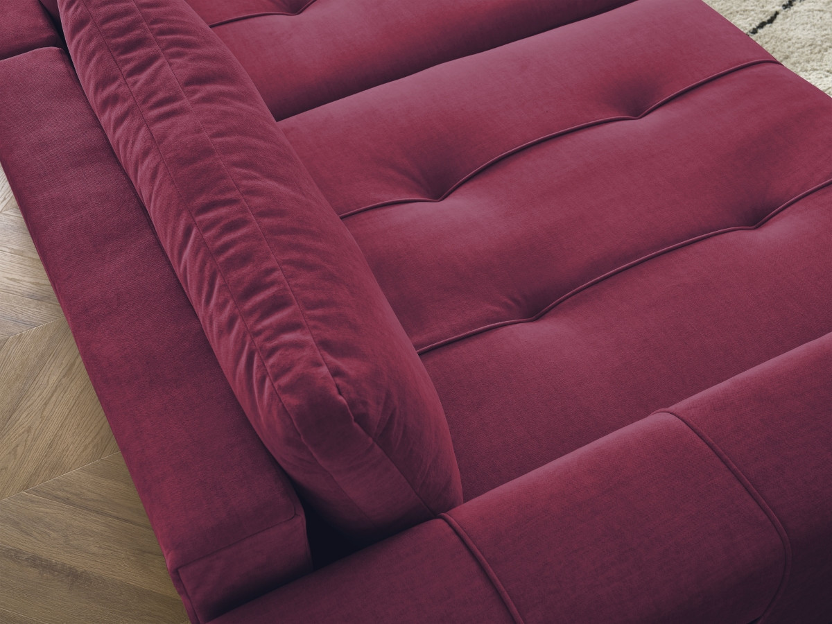 Canapé droit fixe 4 places ARSENE assise profonde velours