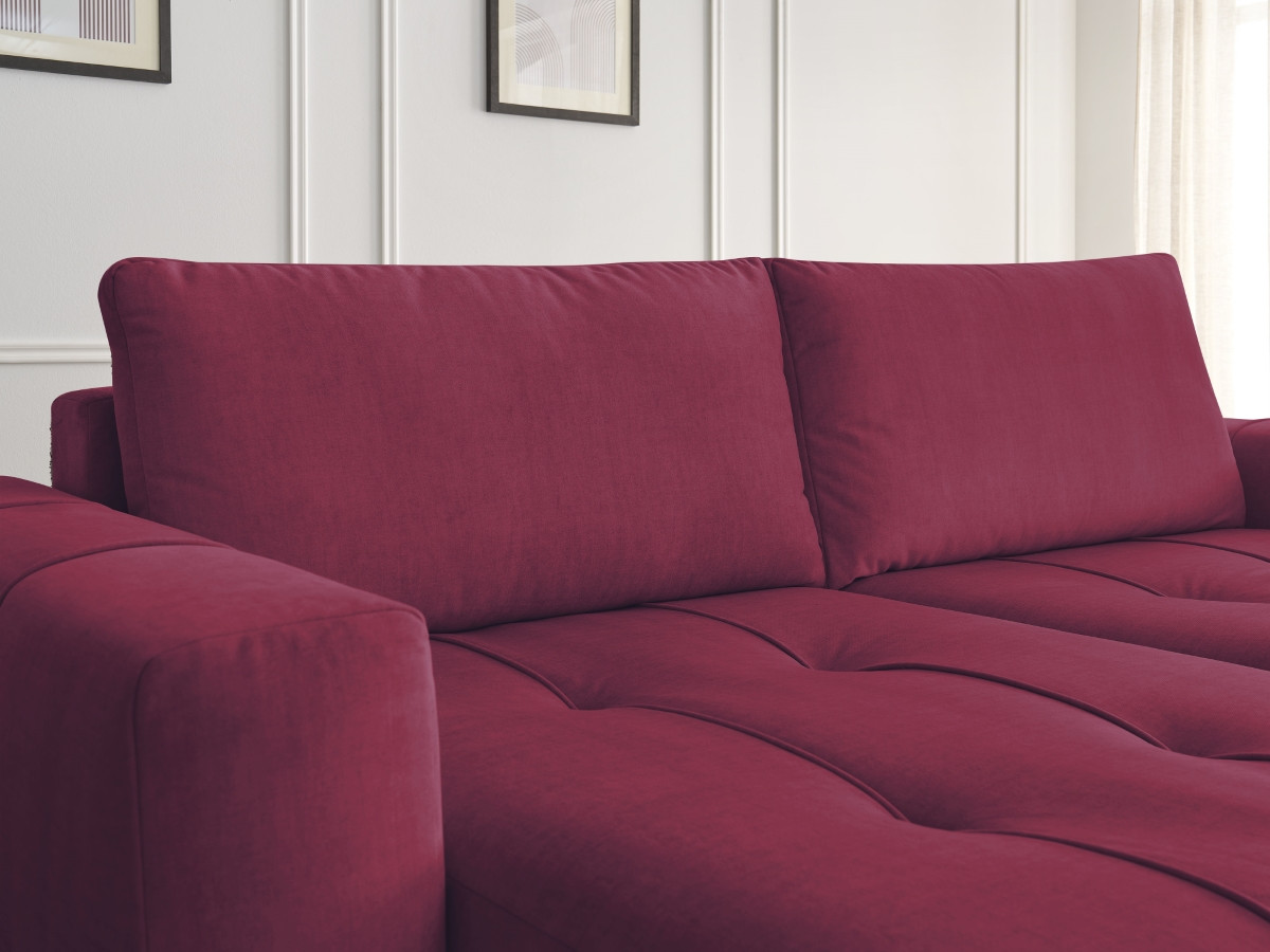 Canapé droit fixe 4 places ARSENE assise profonde velours