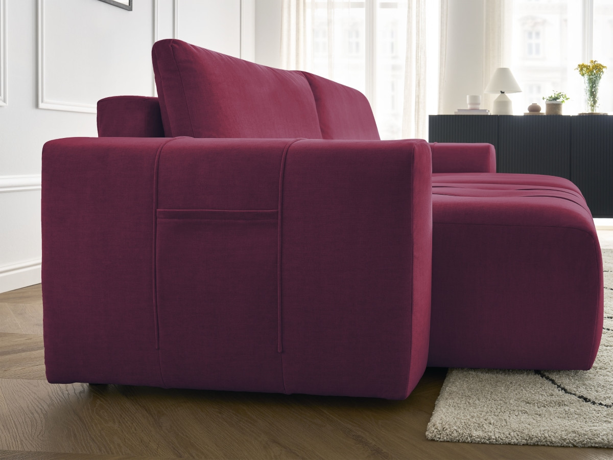 Canapé droit fixe 4 places ARSENE assise profonde velours