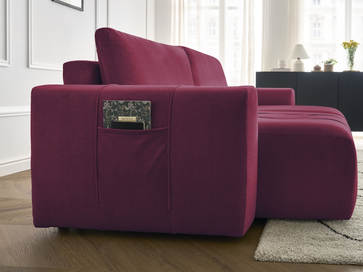 Canapé droit fixe 4 places ARSENE assise profonde velours