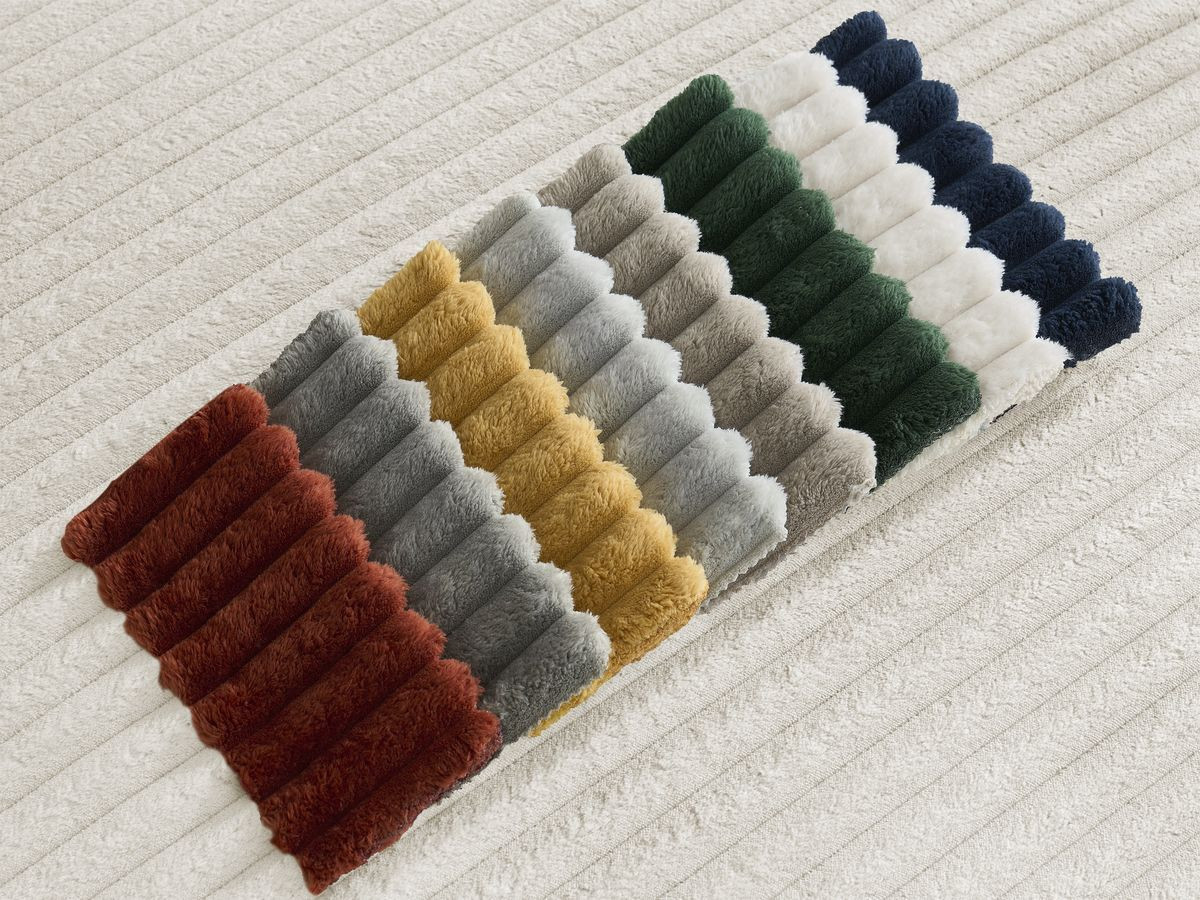 Canapé d'angle fixe EVEREST tissu chiné - Orange - Angle droit - 10 coussins