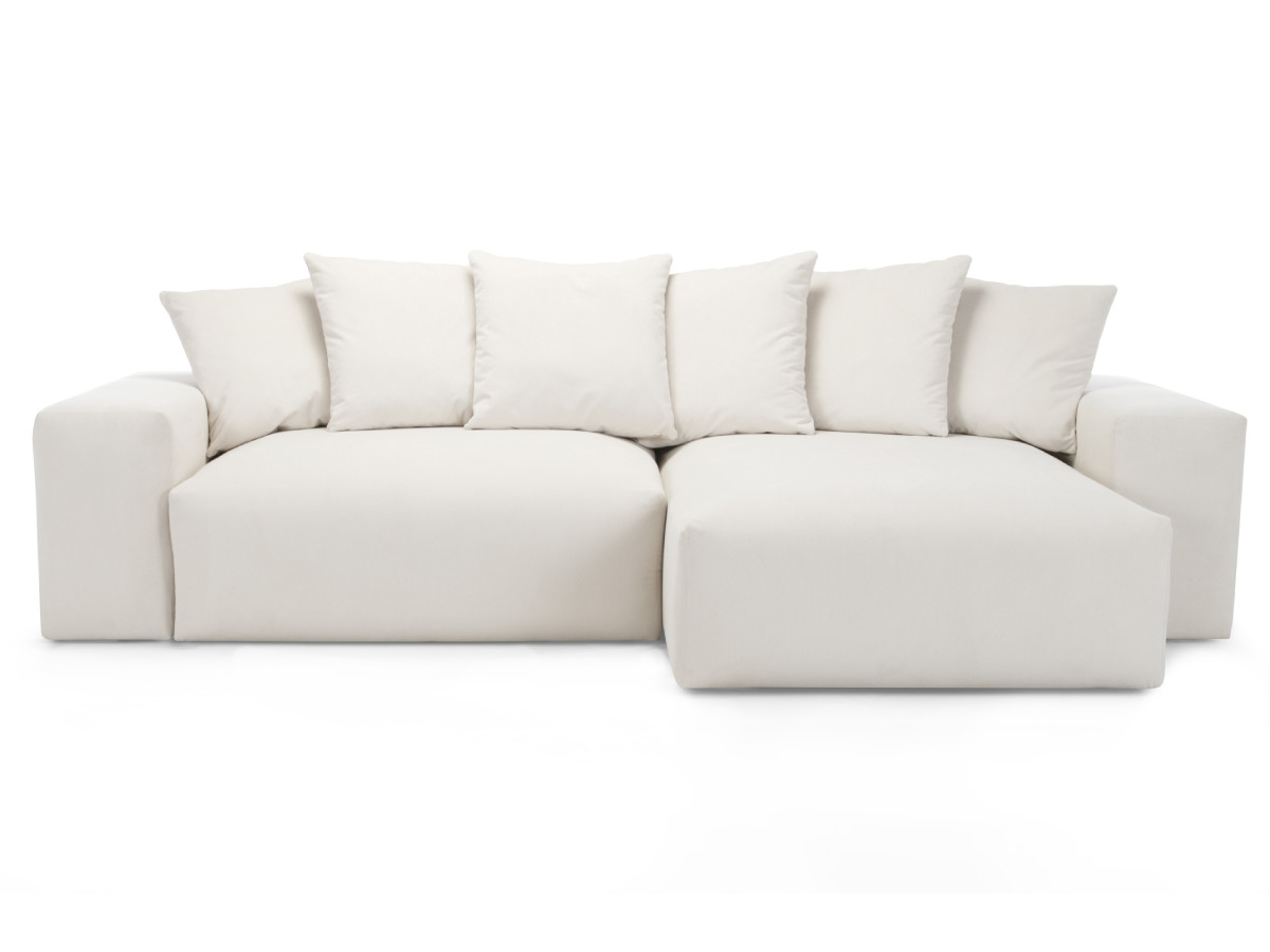 Canapé d'angle convertible réversible coffre VOLTAIRE tissu lisse