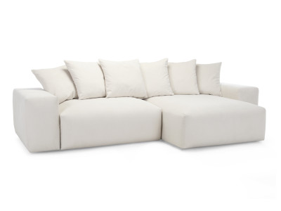Canapé d'angle convertible réversible coffre VOLTAIRE tissu lisse