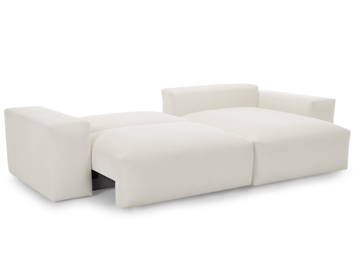 Canapé d'angle convertible réversible coffre VOLTAIRE tissu lisse