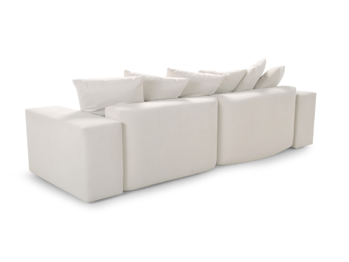 Canapé d'angle convertible réversible coffre VOLTAIRE tissu lisse