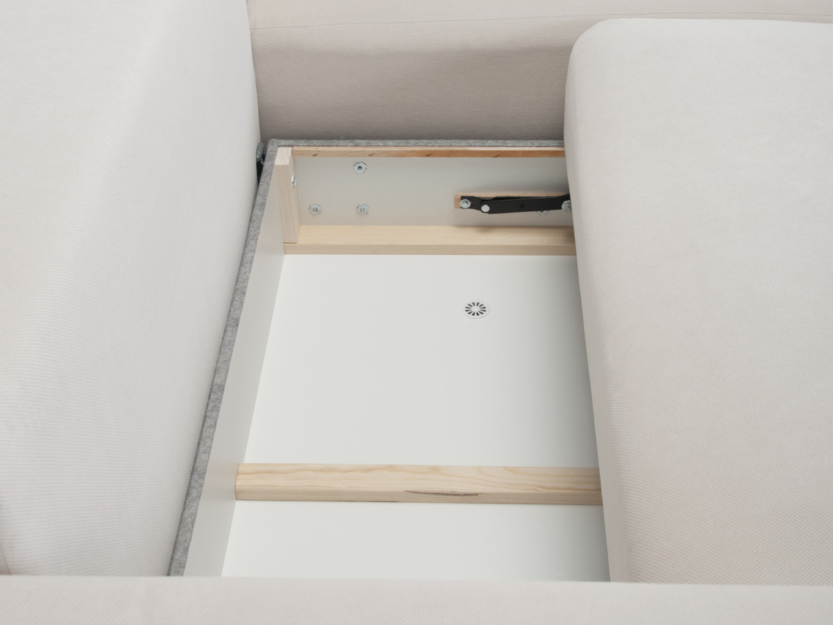 Canapé d'angle convertible réversible coffre VOLTAIRE tissu lisse