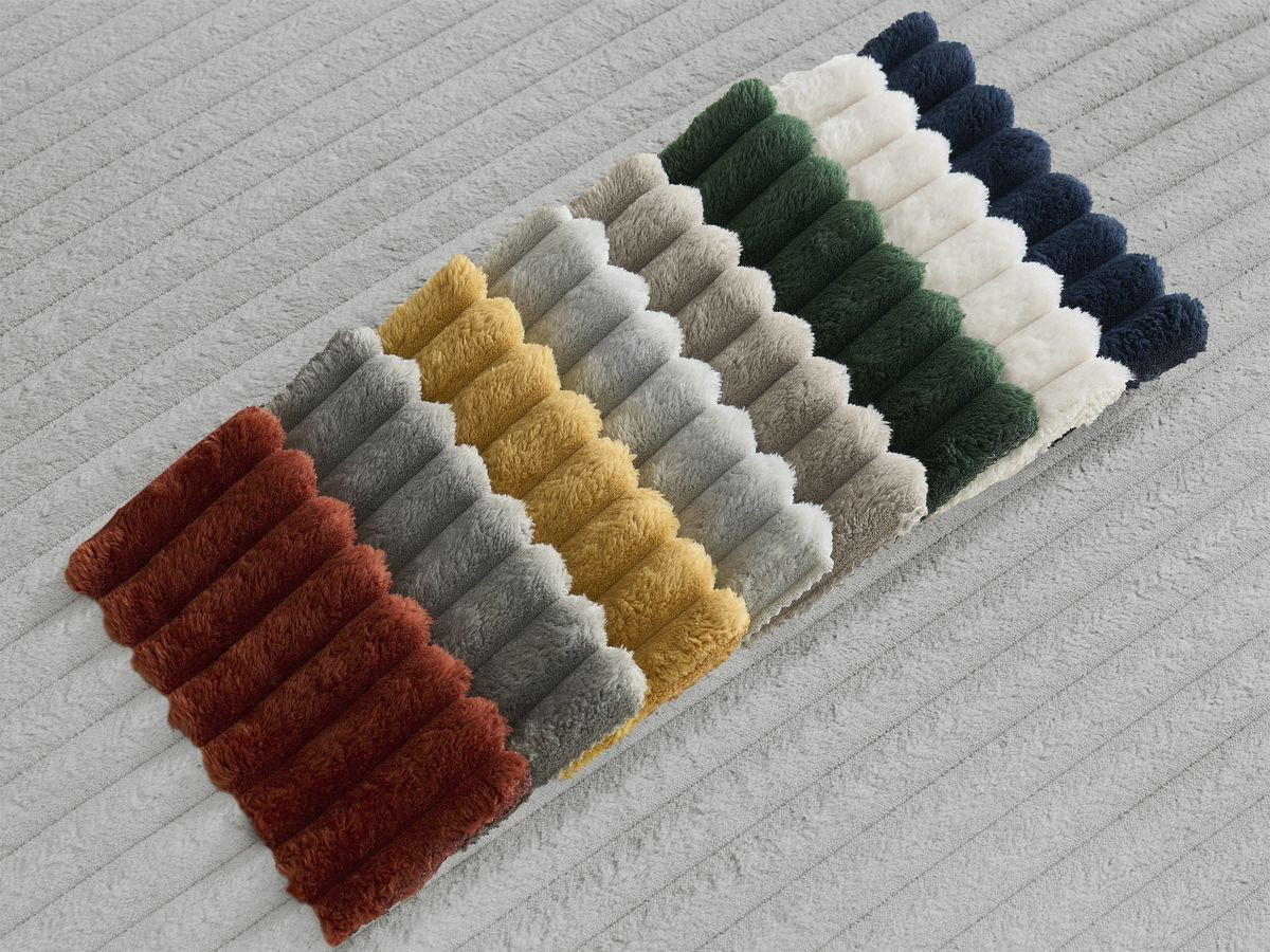 Canapé d'angle fixe EVEREST tissu chiné - Orange - Angle droit - 10 coussins
