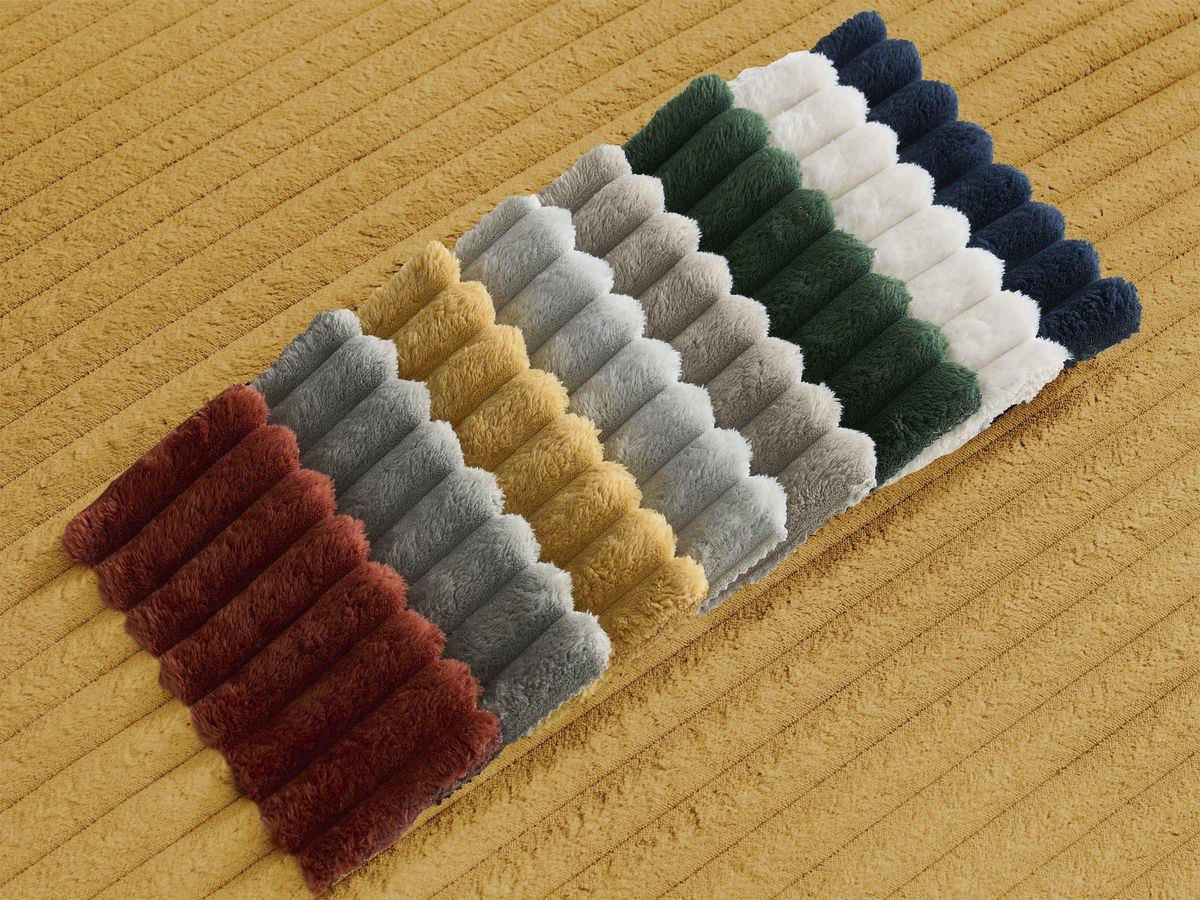 Canapé d'angle fixe EVEREST tissu chiné - Orange - Angle droit - 10 coussins