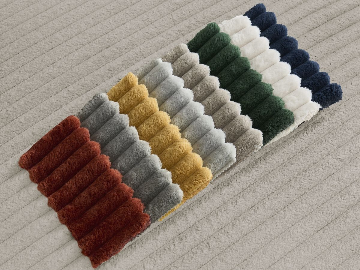 Canapé d'angle fixe EVEREST tissu chiné - Orange - Angle droit - 10 coussins