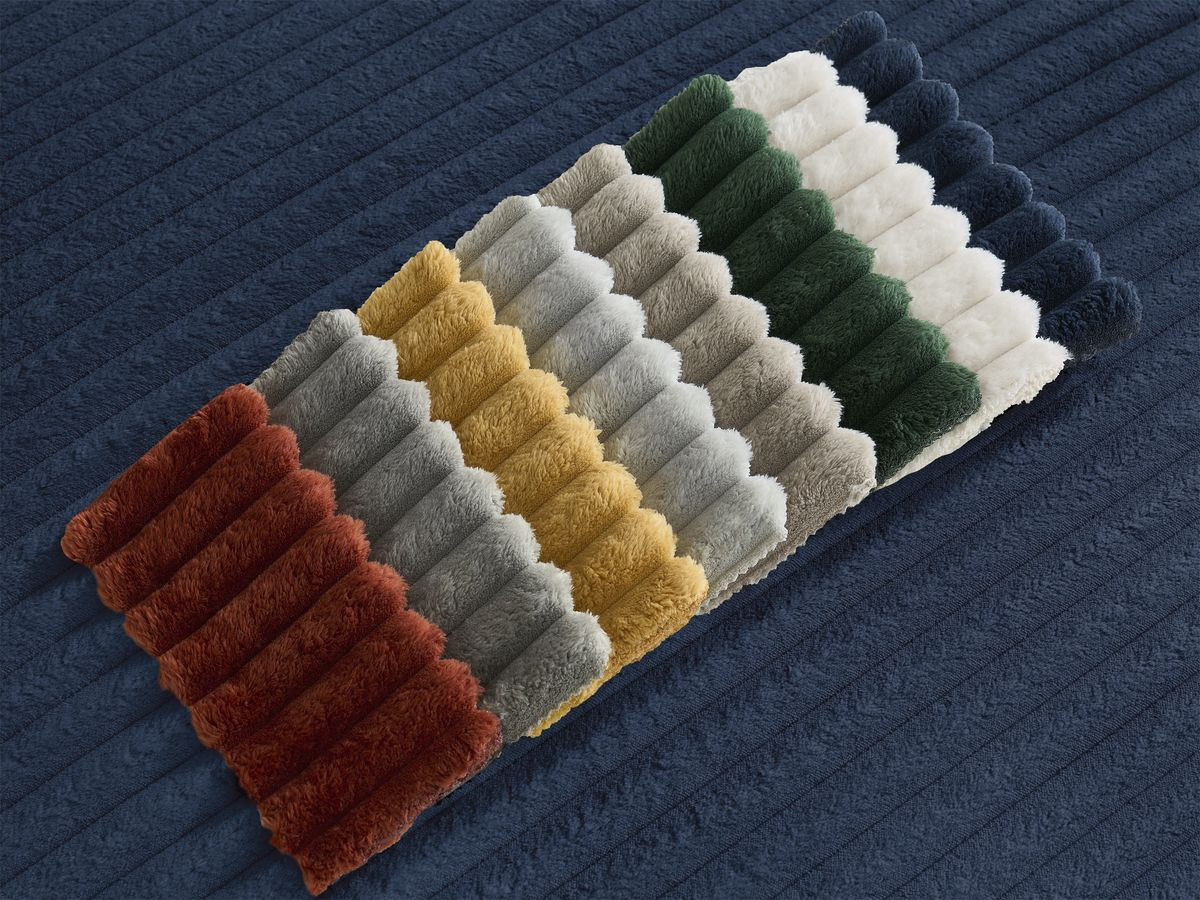 Canapé d'angle fixe EVEREST tissu chiné - Orange - Angle droit - 10 coussins