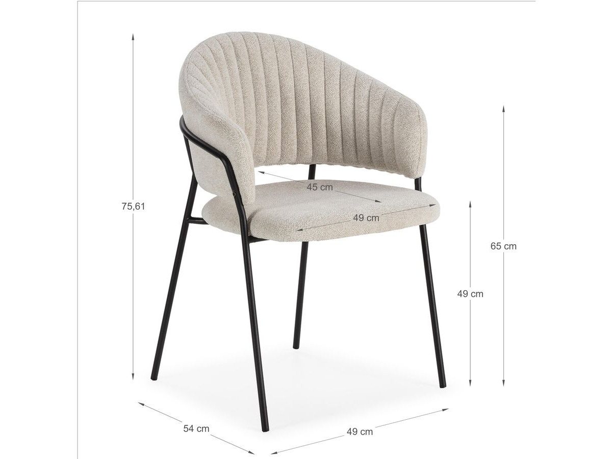 Set van 2 LOU stoelen in structuurstof
