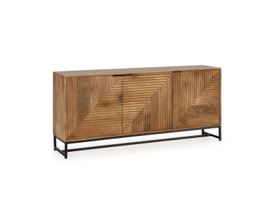 Buffet 3 portes 170 cm NAOMIE bois massif d'acacia