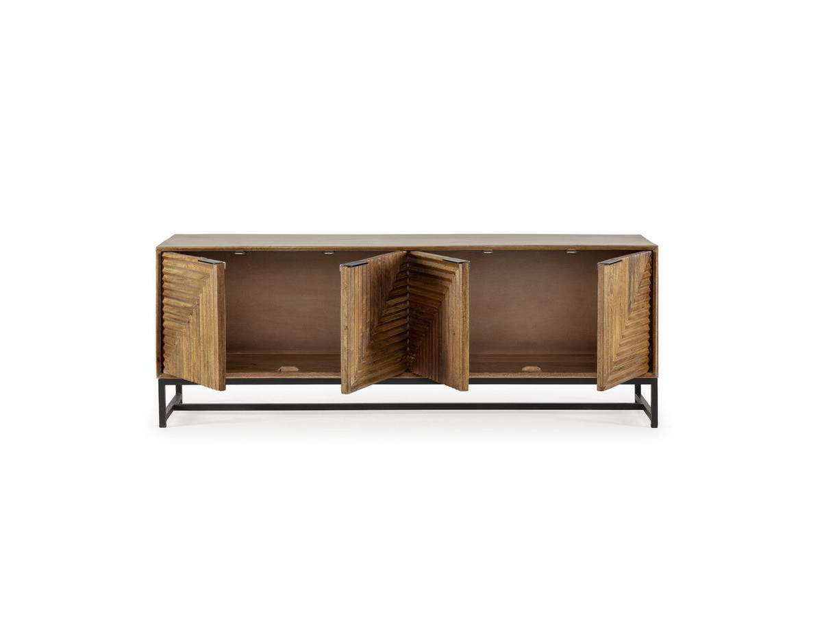 Meuble TV 4 portes 160 cm NAOMIE bois massif d'acacia — vue 5