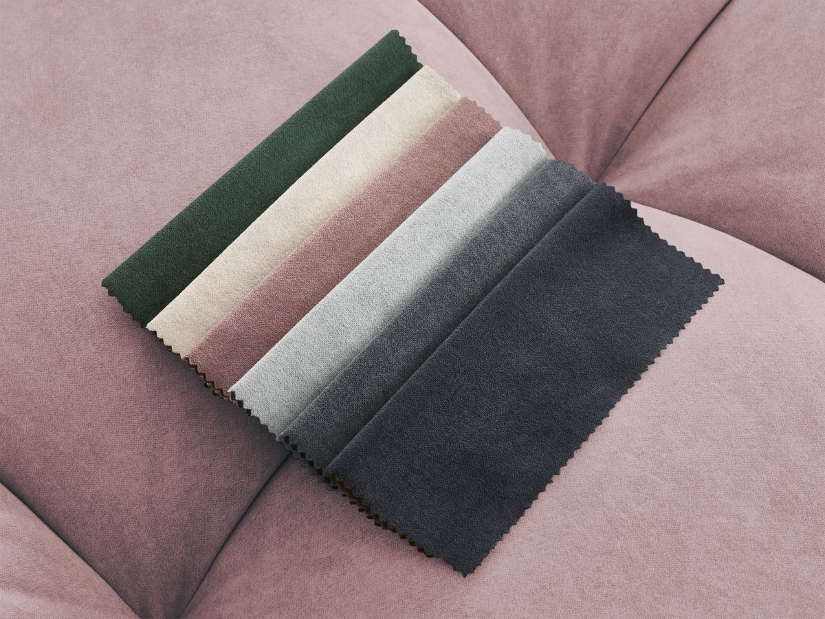 Canapé droit fixe MONT-BLANC velours avec pouf