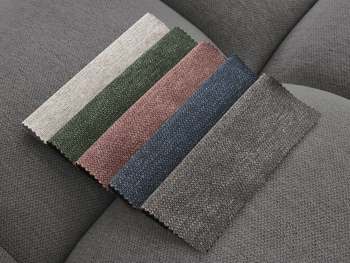Canapé droit fixe MONT-BLANC tissu chiné avec pouf gris foncé  accoudoir droit BOBOCHIC 5 places - Vue supplémentaire 2