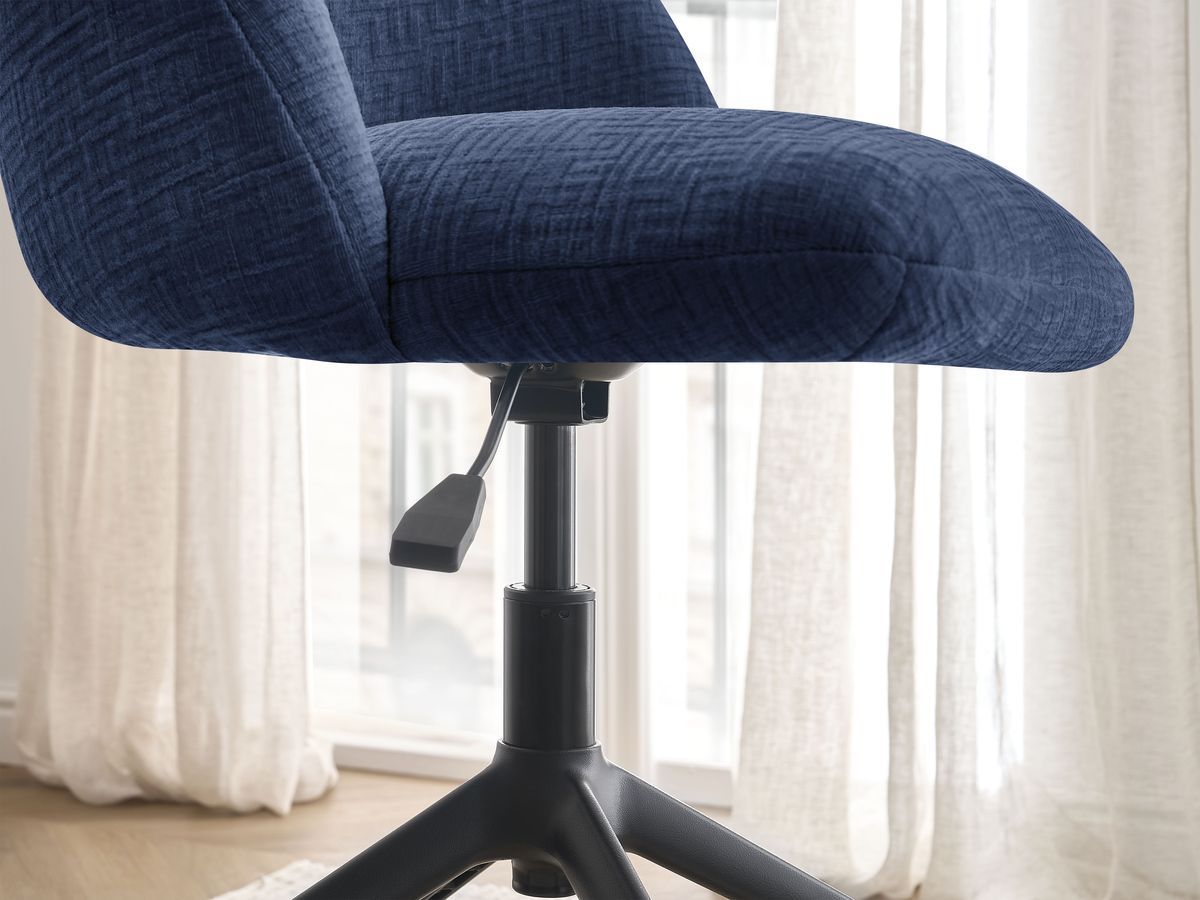 Chaise de bureau LALIE tissu texturé et pietement à roulettes avec hauteur ajustable