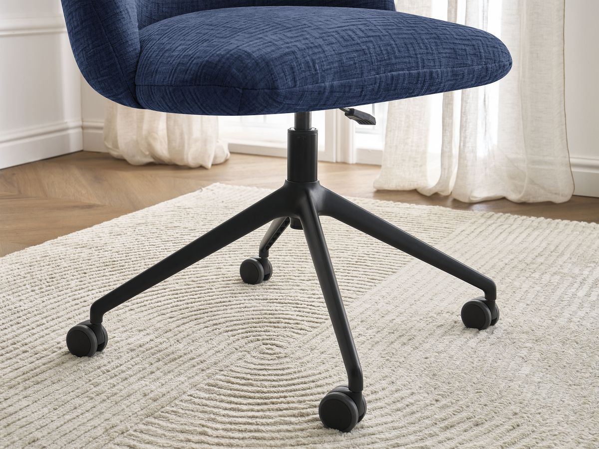 Chaise de bureau LALIE tissu texturé et pietement à roulettes avec hauteur ajustable