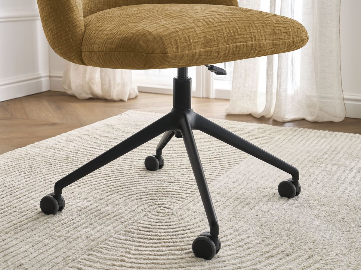 Chaise de bureau LALIE tissu texturé et pietement à roulettes avec hauteur ajustable