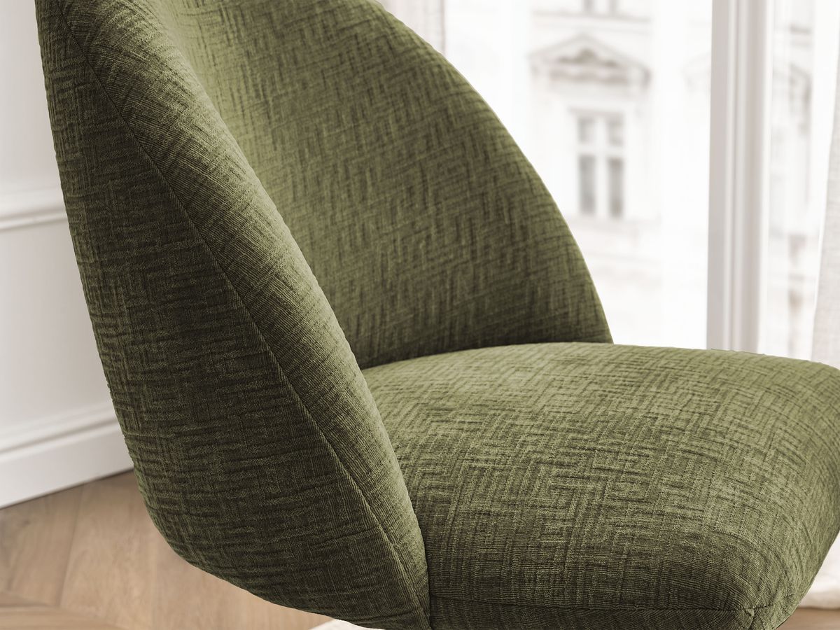 Chaise de bureau LALIE tissu texturé et pietement à roulettes avec hauteur ajustable