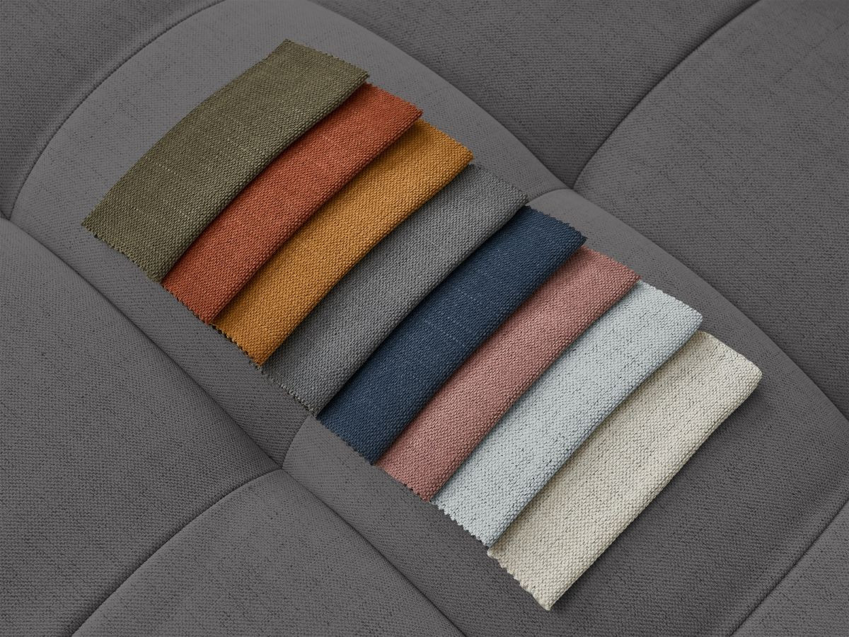 Canapé d'angle fixe CLOUD avec pouf gris foncé  angle droit BOBOCHIC 3 places - Vue supplémentaire 2