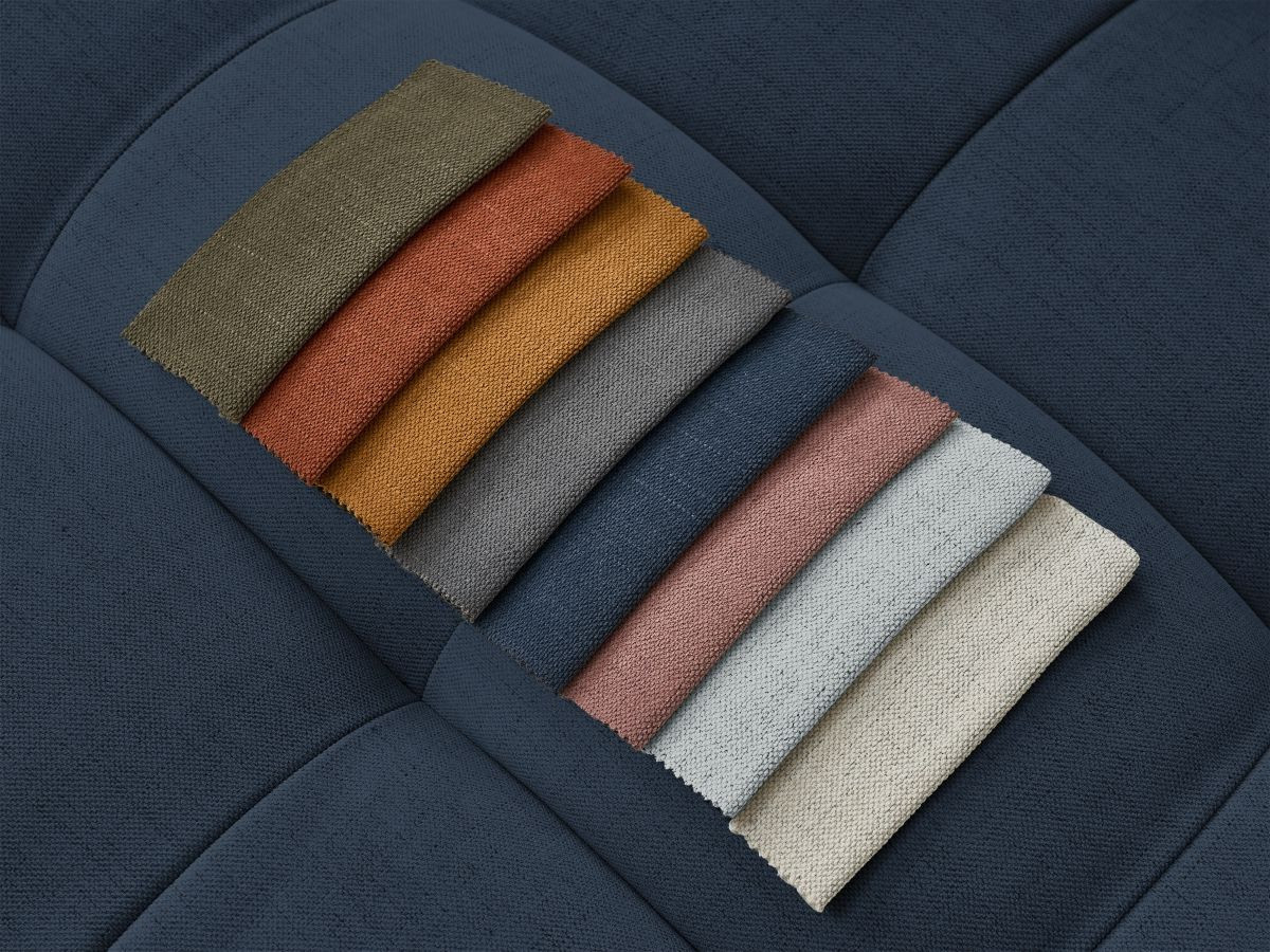 Canapé d'angle fixe CLOUD avec pouf bleu foncé  angle droit BOBOCHIC 3 places - Vue supplémentaire 2