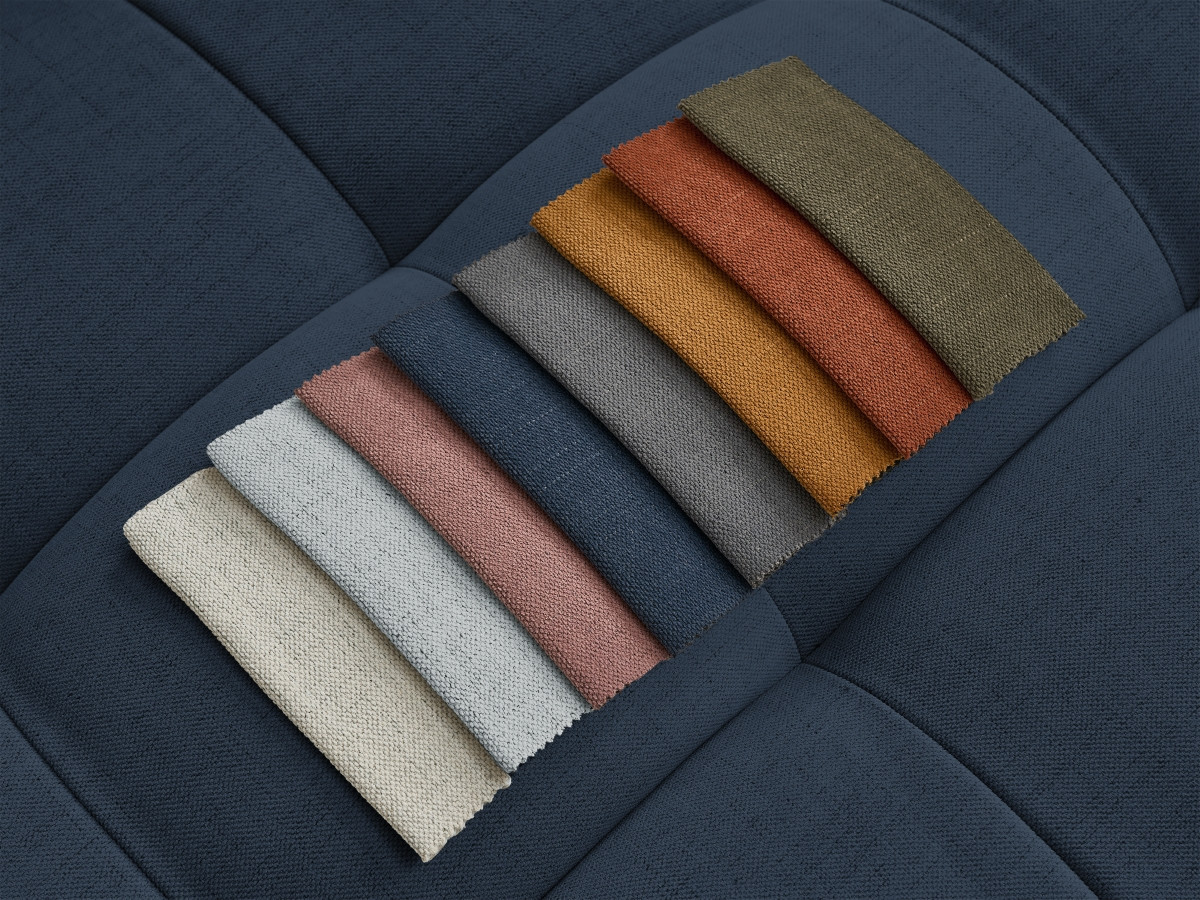 Canapé d'angle fixe CLOUD avec pouf bleu foncé  angle gauche BOBOCHIC 3 places - Vue supplémentaire 2