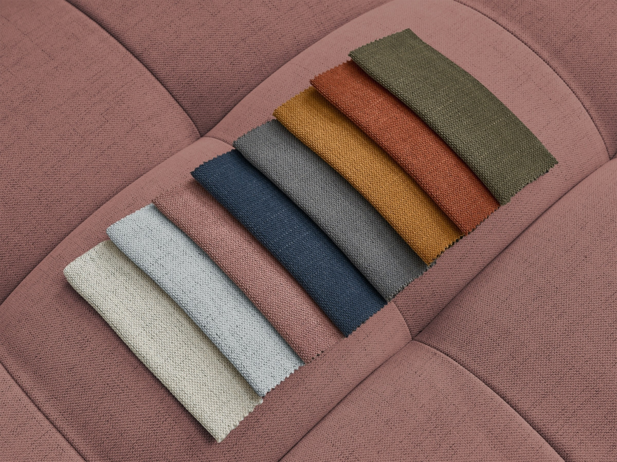 Canapé d'angle fixe CLOUD avec pouf rose  angle gauche BOBOCHIC 3 places - Vue supplémentaire 2