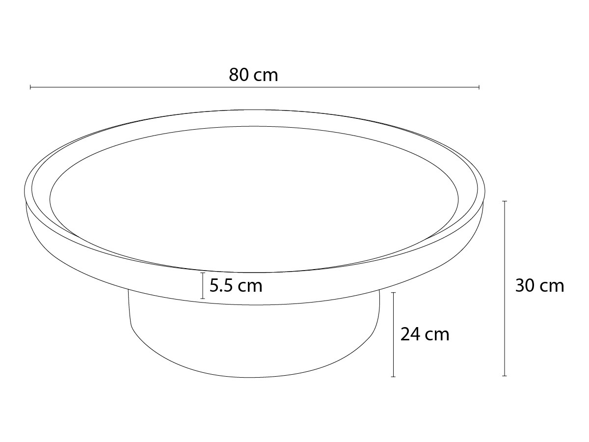 Salontafel D.80 cm GABRIELLA massief acaciahout