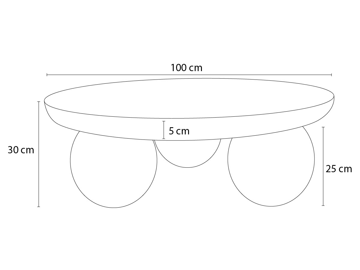 Salontafel D.100 cm ALINE massief mangohout