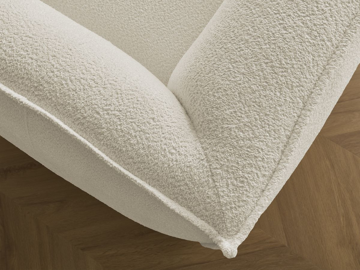 Ensemble canapé droit fixe 3 + 2 places + fauteuil GIORGIA tissu bouclette