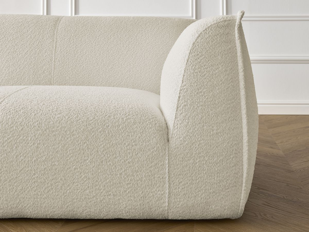 Ensemble canapé droit fixe 3 + 2 places + fauteuil GIORGIA tissu bouclette