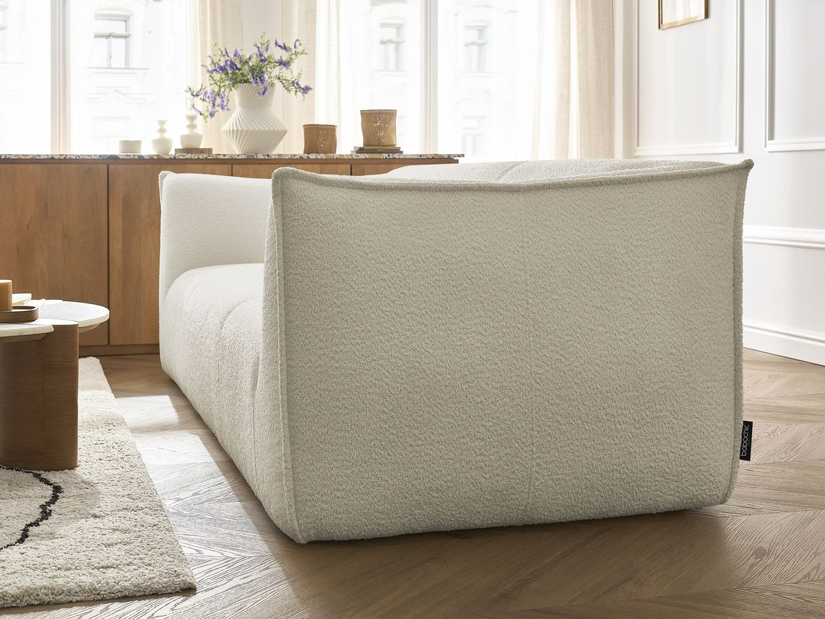 Ensemble canapé droit fixe 3 + 2 places + fauteuil GIORGIA tissu bouclette