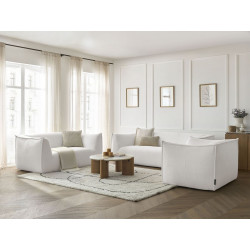 Zestaw 3 + 2-osobowa sofa prosta + fotel GIORGIA w tkaninie bouclette