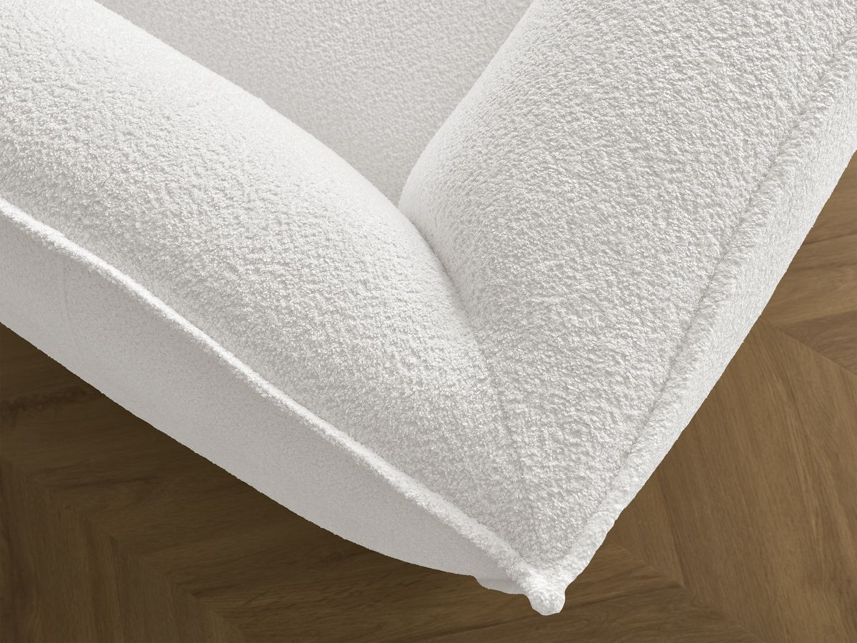 Canapé d'angle fixe EVEREST tissu chiné - Orange - Angle droit - 10 coussins