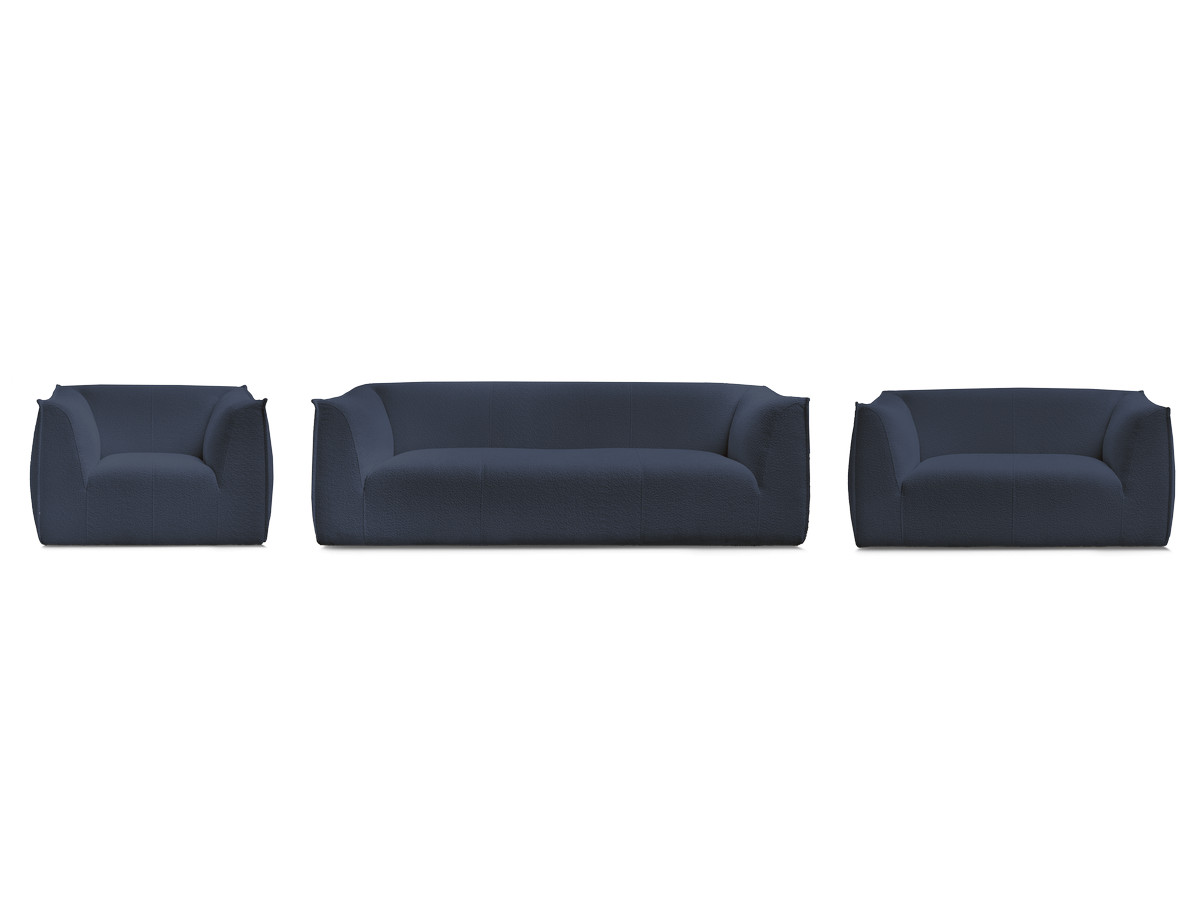 Ensemble canapé droit fixe 3 + 2 places + fauteuil GIORGIA tissu bouclette