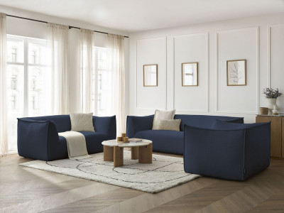Ensemble canapé droit fixe 3 + 2 places + fauteuil GIORGIA tissu bouclette