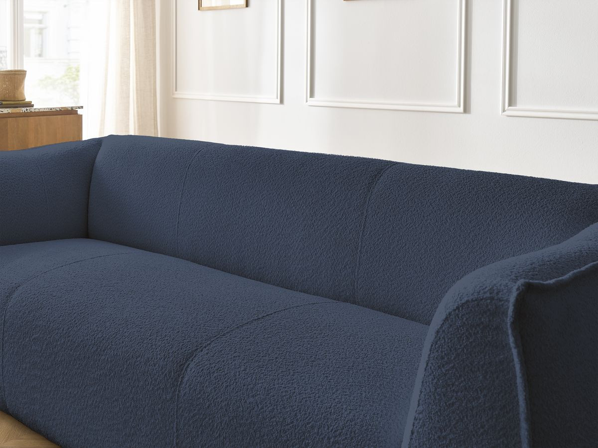 Ensemble canapé droit fixe 3 + 2 places + fauteuil GIORGIA tissu bouclette