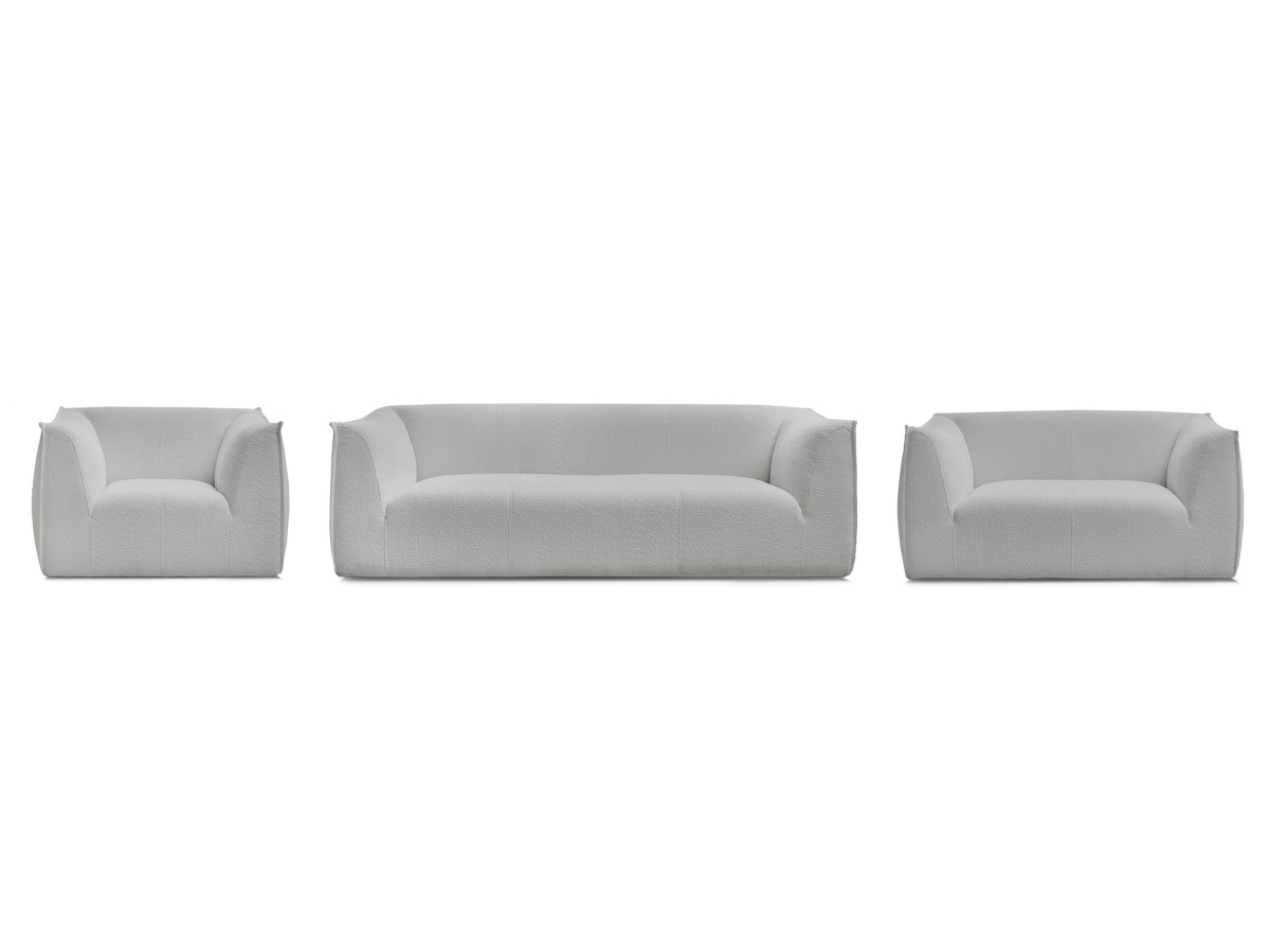 Ensemble canapé droit fixe 3 + 2 places + fauteuil GIORGIA tissu bouclette